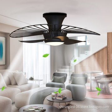 Modern LED Ceiling Lamp with Fan, Bladeless, 3 Colors, Dimmable, Remote Control